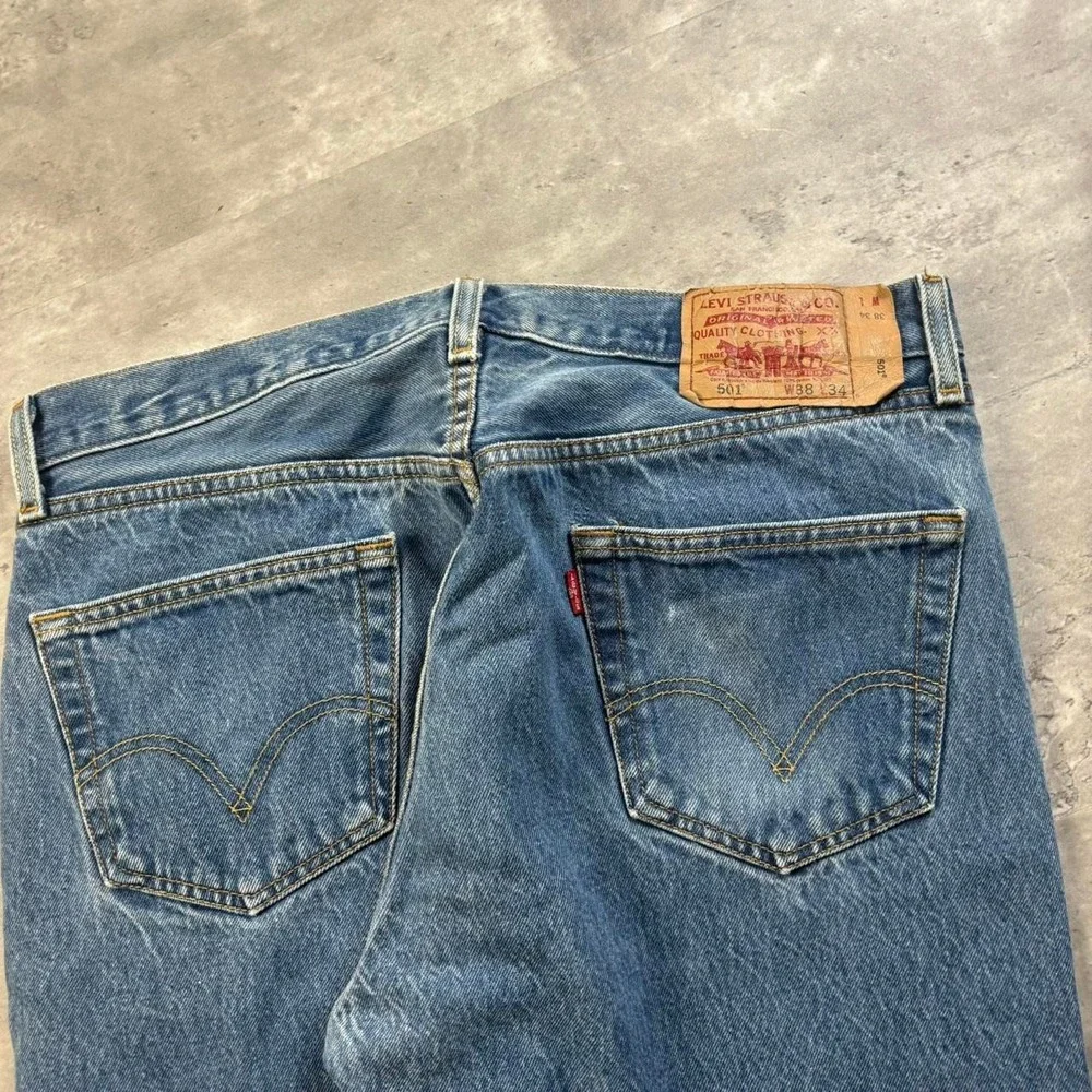 Levi's 501XX Jeans Mens 34x30 Blue Vintage 90s Button Fly Straight Leg